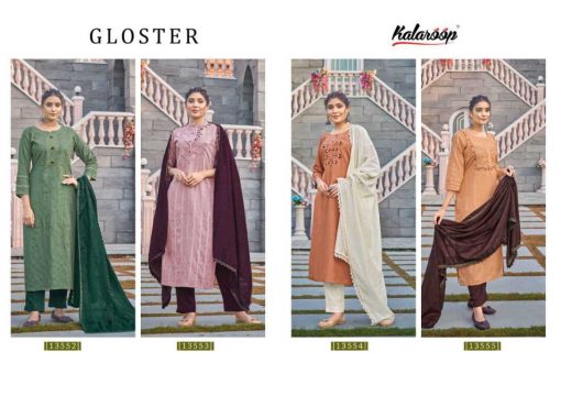 Kalaroop Gloster by Kajree Kurti with Dupatta Bottom Wholesale Catalog 4 Pcs 8 510x360 - Kalaroop Gloster by Kajree Kurti with Dupatta Bottom Wholesale Catalog 4 Pcs