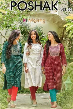 Majisha Nx Poshak Vol 5 Kurti Wholesale Catalog 10 Pcs