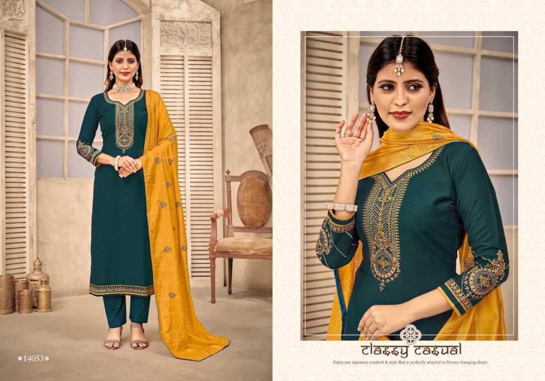 Chanderi Silk Salwar Suits Online - Chanderi Fabric Ethnic Wear for Women