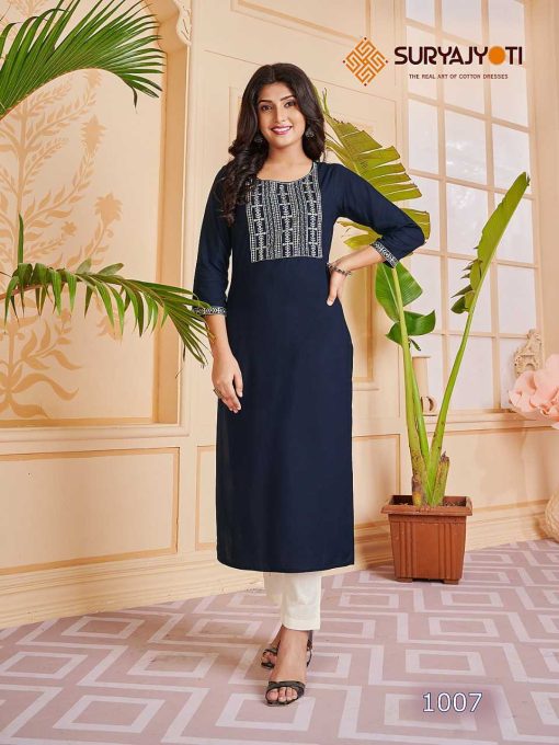 Suryajyoti Nirja Advance Vol 5 Kurti Wholesale Catalog 8 Pcs 18 510x680 - Suryajyoti Nirja Advance Vol 5 Kurti Wholesale Catalog 8 Pcs