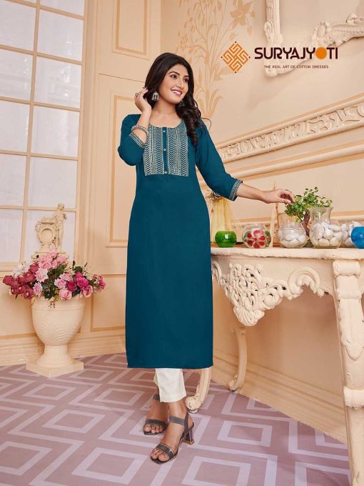 Suryajyoti Nirja Advance Vol 5 Kurti Wholesale Catalog 8 Pcs 5 510x680 - Suryajyoti Nirja Advance Vol 5 Kurti Wholesale Catalog 8 Pcs