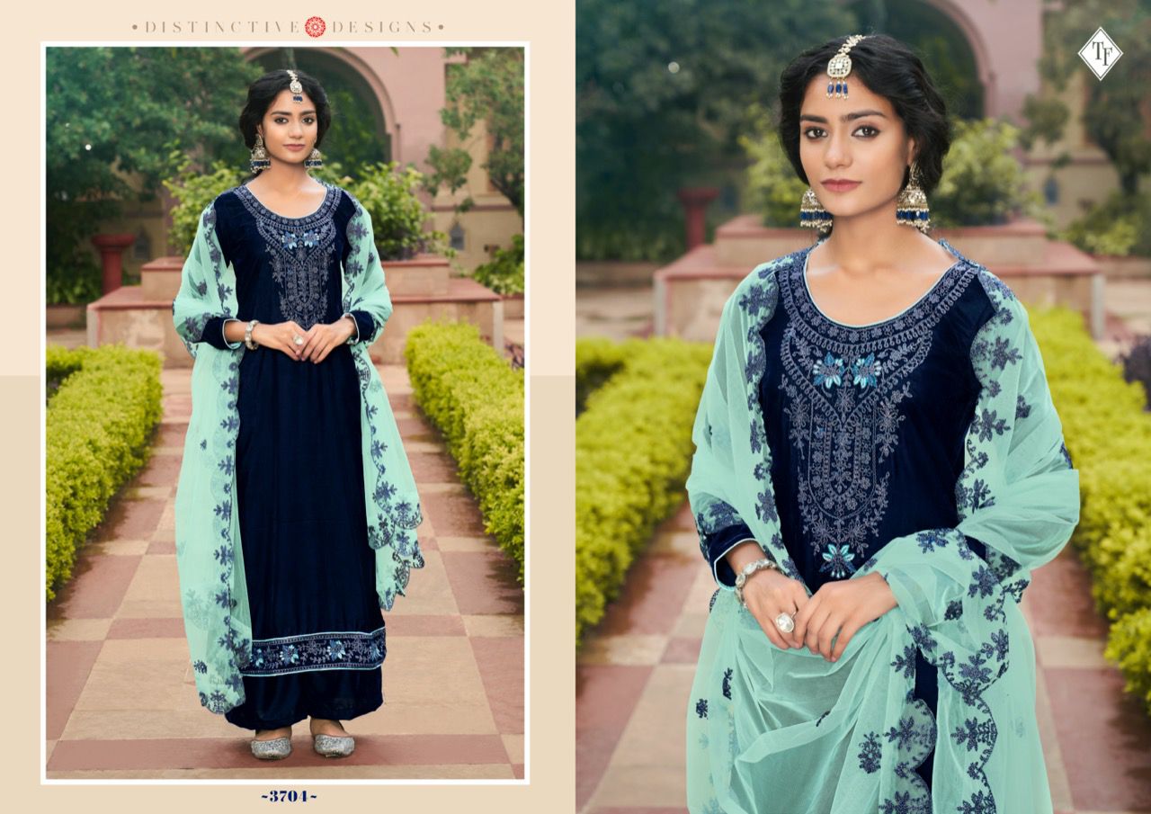 Tanishk Rukhsana Velvet Salwar Suit Wholesale Catalog 6 Pcs -  