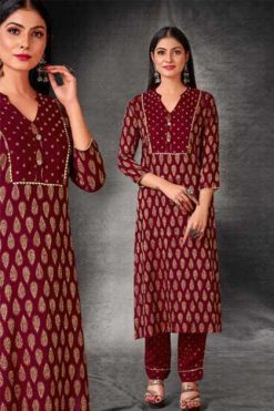 Alishka Silkberry Kurti with Pant Rayon Catalog 6 Pcs