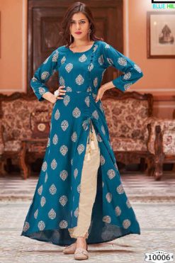 Blue Hills First Date Vol 10 Rayon Kurti Catalog 8 Pcs