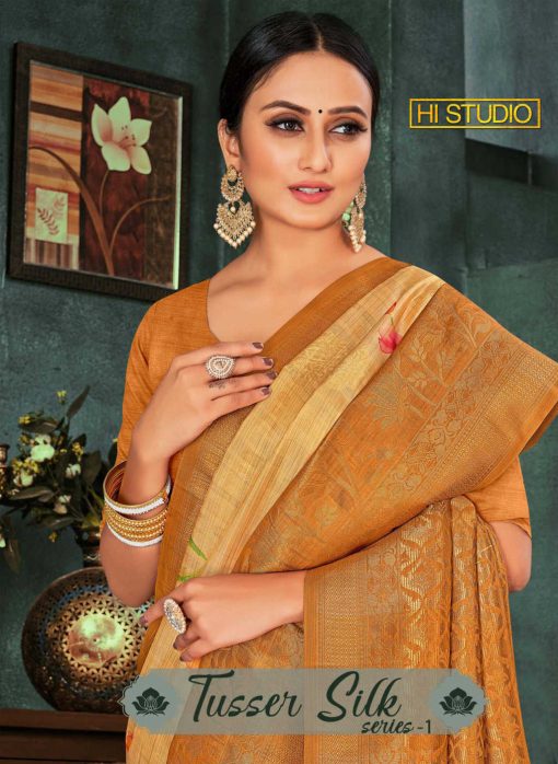 Hi Studio Tusser Silk Series 1 Banarasi Saree Sari Catalog 8 Pcs 1 510x698 - Hi Studio Tusser Silk Series 1 Banarasi Saree Sari Catalog 8 Pcs