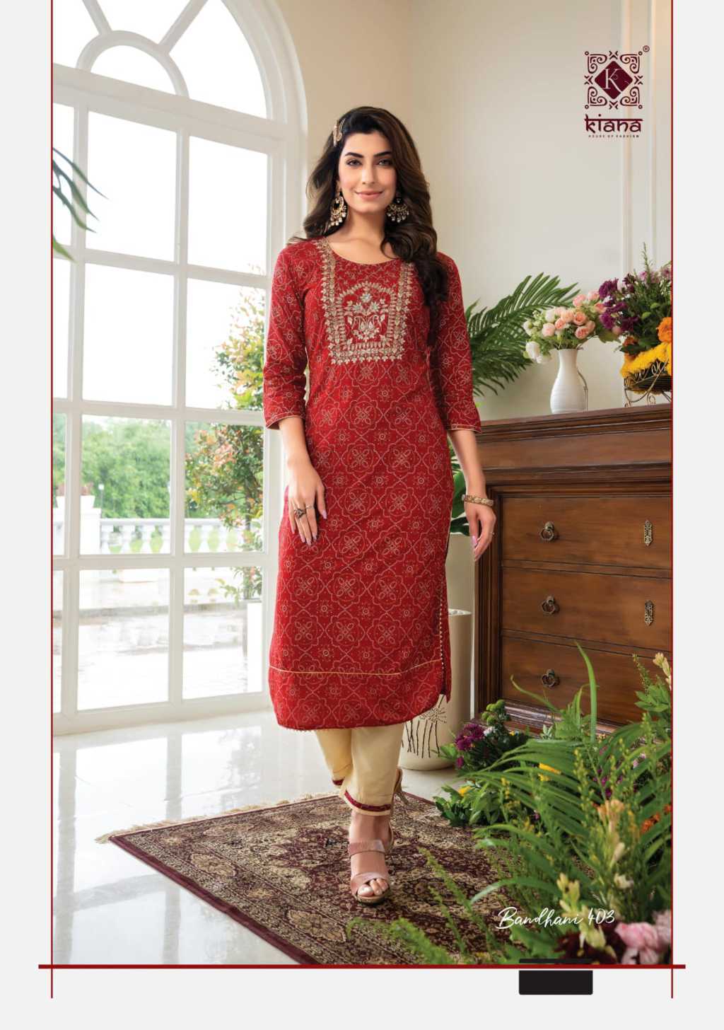 Discover 128+ red bandhani kurti latest