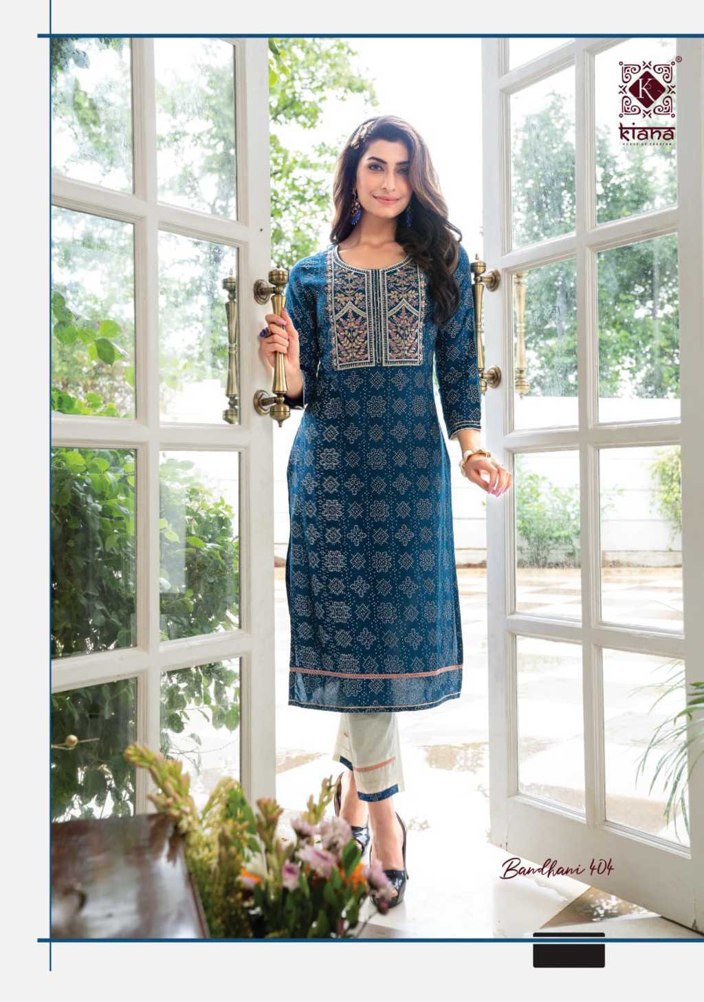 Hiva Bindiya Traditional Wear Bandhani Kurti With Pant Collection Design  Catalog