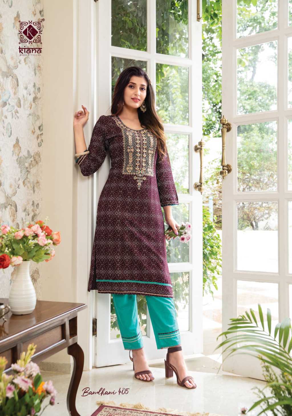 Bandhani Blue Printed Stylish Kurti With Cotton Pant | Bhadar