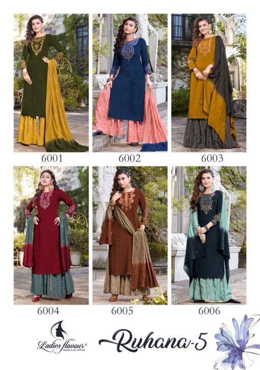 Ladies Flavour Ruhana Vol 5 Kurti with Bottom Dupatta Viscose Chanderi Catalog 6 Pcs 12 510x725 - Ladies Flavour Ruhana Vol 5 Kurti with Bottom Dupatta Viscose Chanderi Catalog 6 Pcs