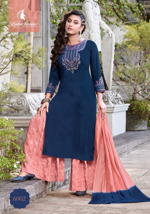 Ladies Flavour Ruhana Vol 5 Kurti with Bottom Dupatta Viscose Chanderi Catalog 6 Pcs 5 510x725 - Ladies Flavour Ruhana Vol 5 Kurti with Bottom Dupatta Viscose Chanderi Catalog 6 Pcs