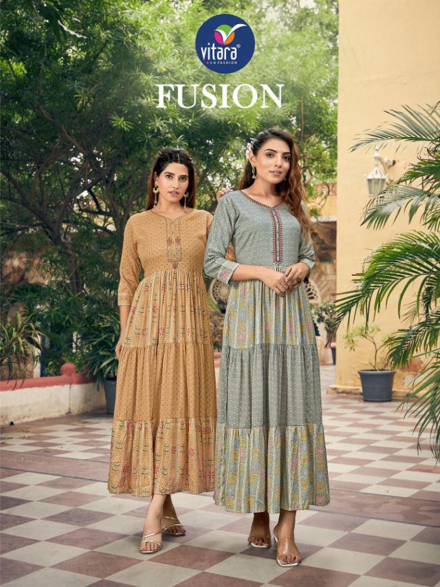 Vitara Fusion Rayon Kurti Catalog 4 Pcs Suratfabric