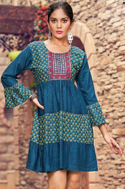 Ladies Heavy Crepe Rayon Kurti Manufacturer Supplier from Surat India