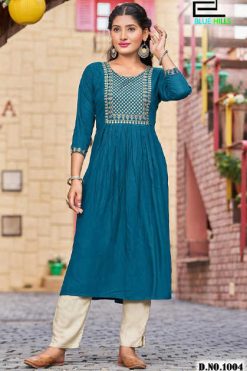 Blue Hills Classic Vol 15 Rayon Kurti Catalog 8 Pcs