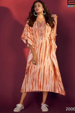 Blue Hills Stare Vol 20 Rayon Kaftan Kurti Catalog 4 Pcs