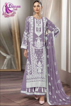 Dinsaa Ds 158 Georgette Salwar Suit Catalog 4 Pcs