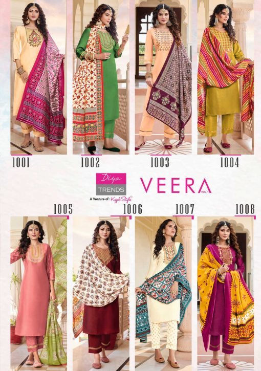 Diya Trends Veera Vol 1 by Kajal Style Chanderi Kurti with Dupatta Bottom Catalog 8 Pcs 19 510x725 - Diya Trends Veera Vol 1 by Kajal Style Chanderi Kurti with Dupatta Bottom Catalog 8 Pcs