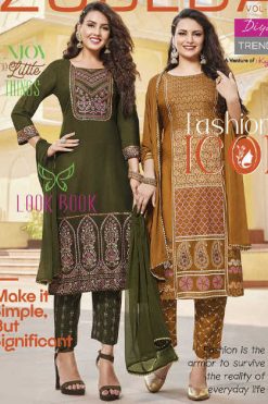 Diya Trends Zubeda Vol 1 by Kajal Style Rayon Kurti with Dupatta Bottom Catalog 10 Pcs