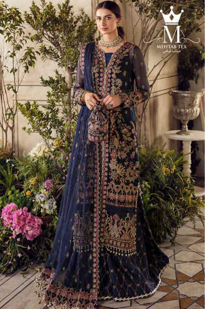 Mehtab Afrozeh La Fuchsia Georgette Salwar Suit Catalog 3 Pcs