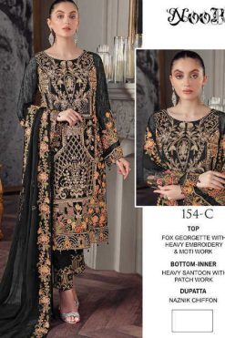 Noor DN 154 Georgette Salwar Suit Catalog 4 Pcs