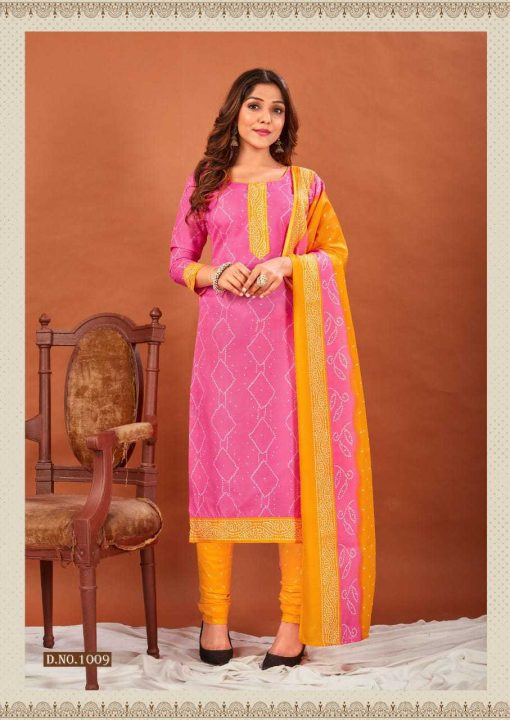 SKT Bandhej Cotton Salwar Suit Catalog 12 Pcs 13 1 510x720 - SKT Bandhej Cotton Salwar Suit Catalog 12 Pcs