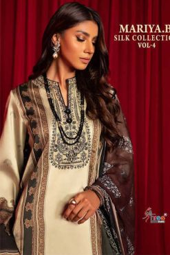 Shree Fabs Maria B Silk Collection Vol 4 Satin Salwar Suit Catalog 4 Pcs