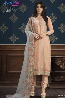 Vipul Amber Chinon Salwar Suit Catalog 6 Pcs