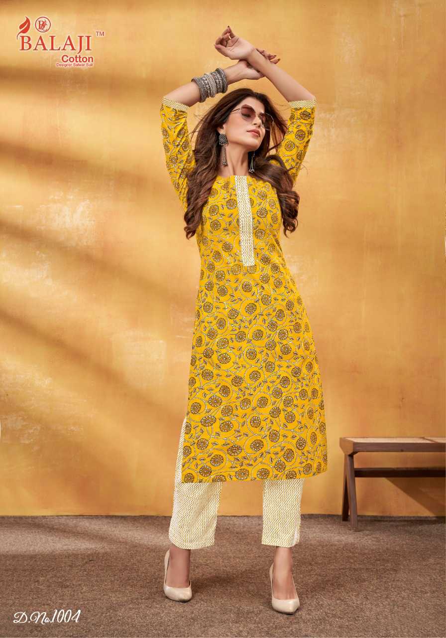 Balaji Cotton Shanaya Kurti with Pant Catalog 8 Pcs 