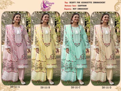 Dinsaa DS 151 Georgette Salwar Suit Catalog 4 Pcs 6 510x383 - Dinsaa DS 151 Georgette Salwar Suit Catalog 4 Pcs