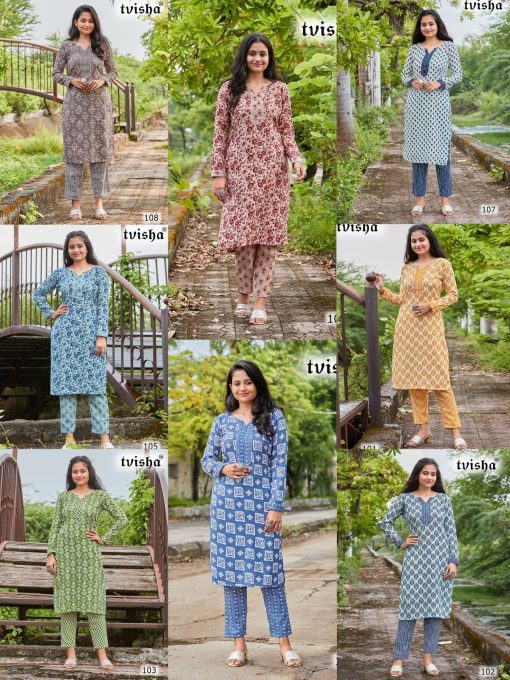 Tvisha Raashee Kurti with Pant Cotton Catalog 8 Pcs 9 510x680 - Tvisha Raashee Kurti with Pant Cotton Catalog 8 Pcs