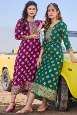 Blue Hills Shehzadi Rayon Kurti Catalog 6 Pcs