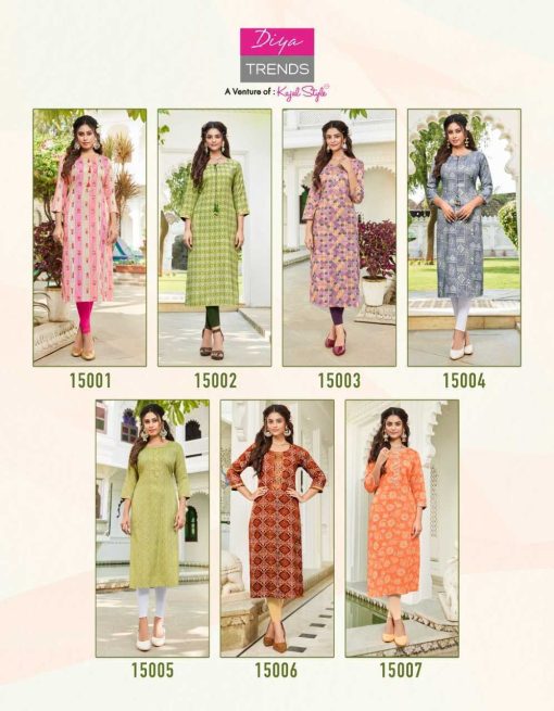 Diya Trends Gardencity Vol 15 Kajal Style Rayon Kurti Catalog 14 Pcs 18 510x655 - Diya Trends Gardencity Vol 15 Kajal Style Rayon Kurti Catalog 14 Pcs