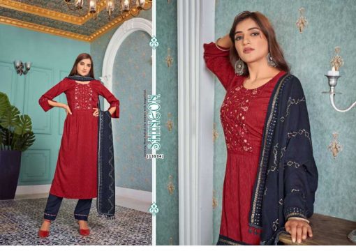 Kalaroop Jasmeen by Kajree Kurti with Dupatta Bottom Rayon Catalog 6 Pcs 4 510x360 - Kalaroop Jasmeen by Kajree Kurti with Dupatta Bottom Rayon Catalog 6 Pcs