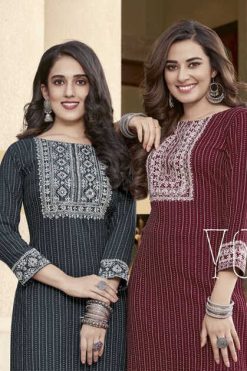 Ladies Flavour Srivalli Vol 2 Rayon Viscose Kurti Catalog 6 Pcs