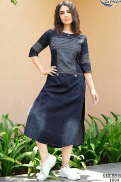 Seriema Kumb Capture Vol 3 Cotton Denim Kurti Catalog 8 Pcs