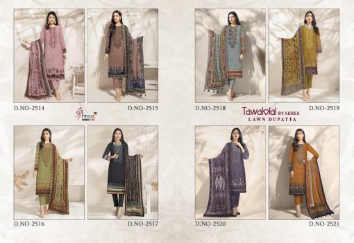 Shree Fabs Tawakkal Lawn Dupatta Salwar Suit Catalog 8 Pcs 10 510x351 - Shree Fabs Tawakkal Lawn Dupatta Salwar Suit Catalog 8 Pcs