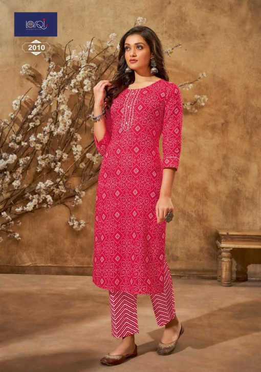 Suryajyoti Larqi Bandhani Lehriya Special Vol 2 Cotton Kurti with Pant Catalog 10 Pcs 8 510x725 - Suryajyoti Larqi Bandhani Lehriya Special Vol 2 Cotton Kurti with Pant Catalog 10 Pcs