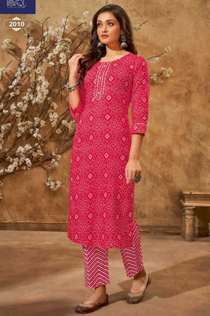 Kanha Bandhani Fancy Casual Wear Printed Cotton Kurti Catalog Supplier -  Stuff Export