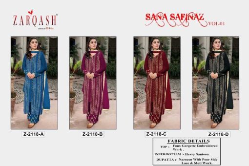 Zarqash Sana Safinaz Vol 1 Z 2118 by Khayyira Georgette Salwar Suit Catalog 4 Pcs 9 510x340 - Zarqash Sana Safinaz Vol 1 Z 2118 by Khayyira Georgette Salwar Suit Catalog 4 Pcs