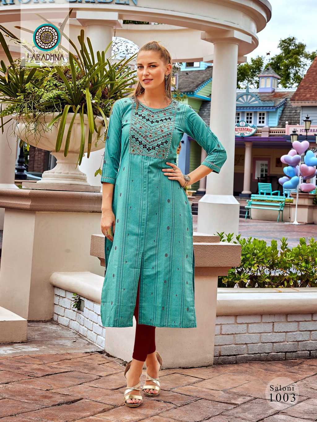 Shop Elegant Cotton Blend Printed Knee Length Kurti After Six Wear Online  at Best Price | Cbazaar