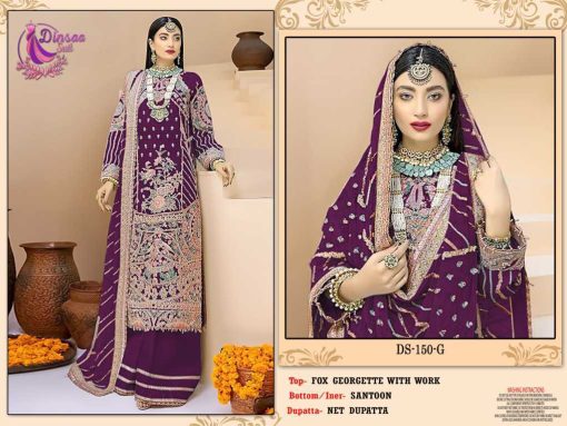 Dinsaa DS 150 E H Georgette Salwar Suit Catalog 4 Pcs 2 510x383 - Dinsaa DS 150 E-H Georgette Salwar Suit Catalog 4 Pcs