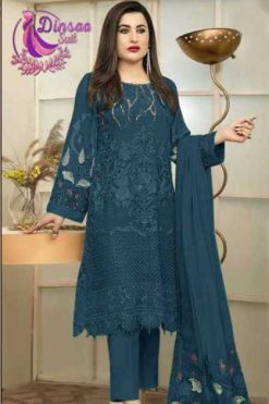 Dinsaa DS 168 New Color E-H Georgette Salwar Suit Catalog 4 Pcs