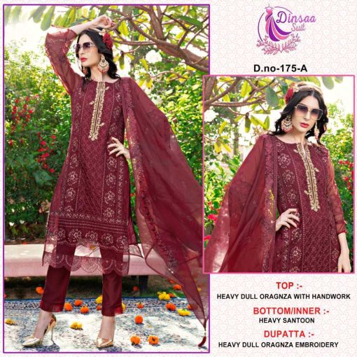 Dinsaa DS 175 Organza Salwar Suit Catalog 4 Pcs 1 510x510 - Dinsaa DS 175 Organza Salwar Suit Catalog 4 Pcs