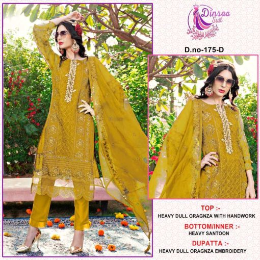 Dinsaa DS 175 Organza Salwar Suit Catalog 4 Pcs 2 510x510 - Dinsaa DS 175 Organza Salwar Suit Catalog 4 Pcs