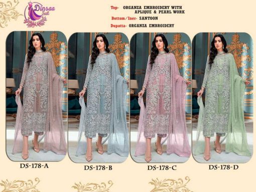 Dinsaa DS 178 Organza Salwar Suit Catalog 4 Pcs 5 510x383 - Dinsaa DS 178 Organza Salwar Suit Catalog 4 Pcs