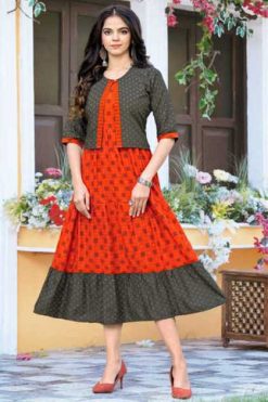 Kinti Crystal Vol 8 Kurti with Jacket Rayon Catalog 8 Pcs