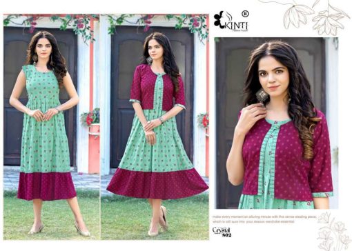 Kinti Crystal Vol 8 Kurti with Jacket Rayon Catalog 8 Pcs 6 510x364 - Kinti Crystal Vol 8 Kurti with Jacket Rayon Catalog 8 Pcs