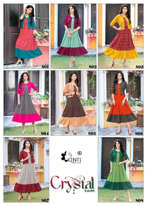 Kinti Crystal Vol 8 Kurti with Jacket Rayon Catalog 8 Pcs 9 510x714 - Kinti Crystal Vol 8 Kurti with Jacket Rayon Catalog 8 Pcs