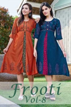 Kinti Frooti Vol 8 Slub Kurti Catalog 8 Pcs