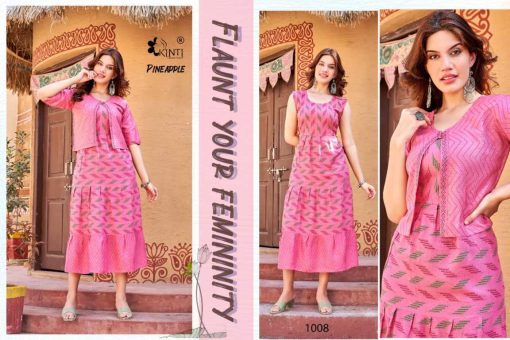 Kinti Pineapple Kurti with Jacket Rayon Catalog 8 Pcs 2 510x340 - Kinti Pineapple Kurti with Jacket Rayon Catalog 8 Pcs