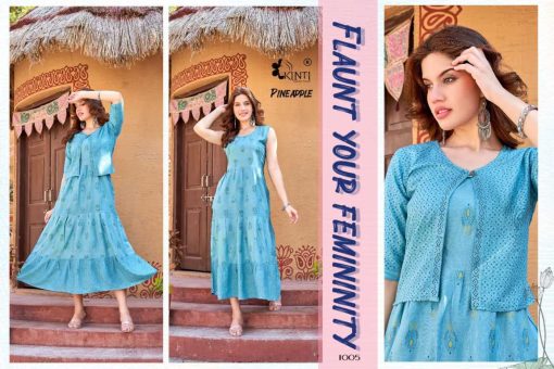 Kinti Pineapple Kurti with Jacket Rayon Catalog 8 Pcs 5 510x340 - Kinti Pineapple Kurti with Jacket Rayon Catalog 8 Pcs